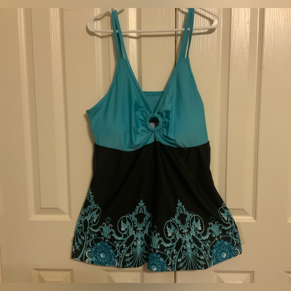 Teal & Black Strappy Tankini - 4XL - - NWOT
